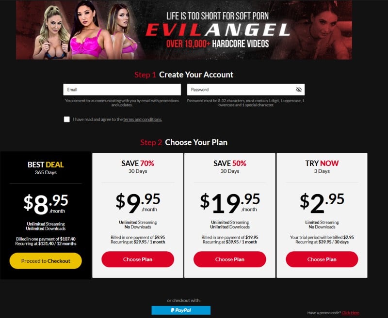 evil angel membership can be paid by PayPal