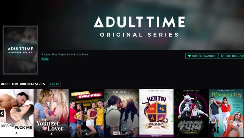 Adult Time membership area - Porn series
